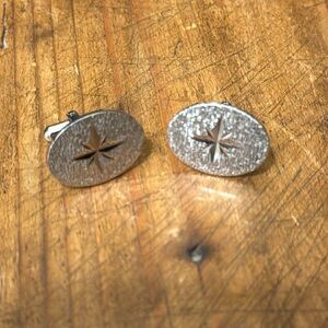 Vintage Sterling Silver Simmons oval cuff links